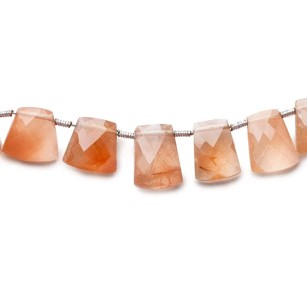 10-12mm Tangerine Hematoid Quartz Beads Fancy Cut Briolette 8 inch 20 pieces