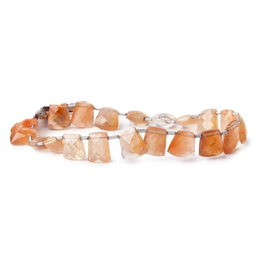 10-12mm Tangerine Hematoid Quartz Beads Fancy Cut Briolette 8 inch 20 pieces