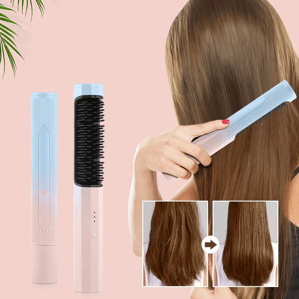 2 in 1  Wireless USB Straightening Brush