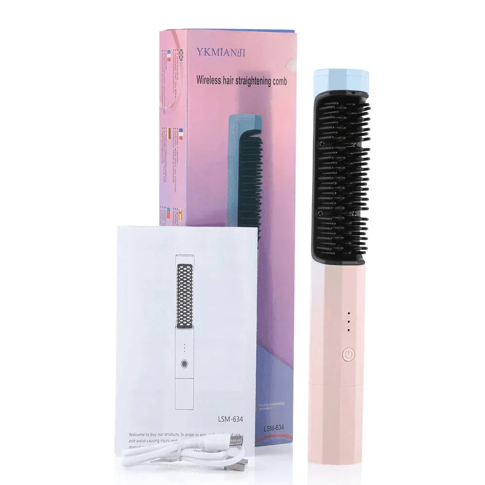 2 in 1  Wireless USB Straightening Brush