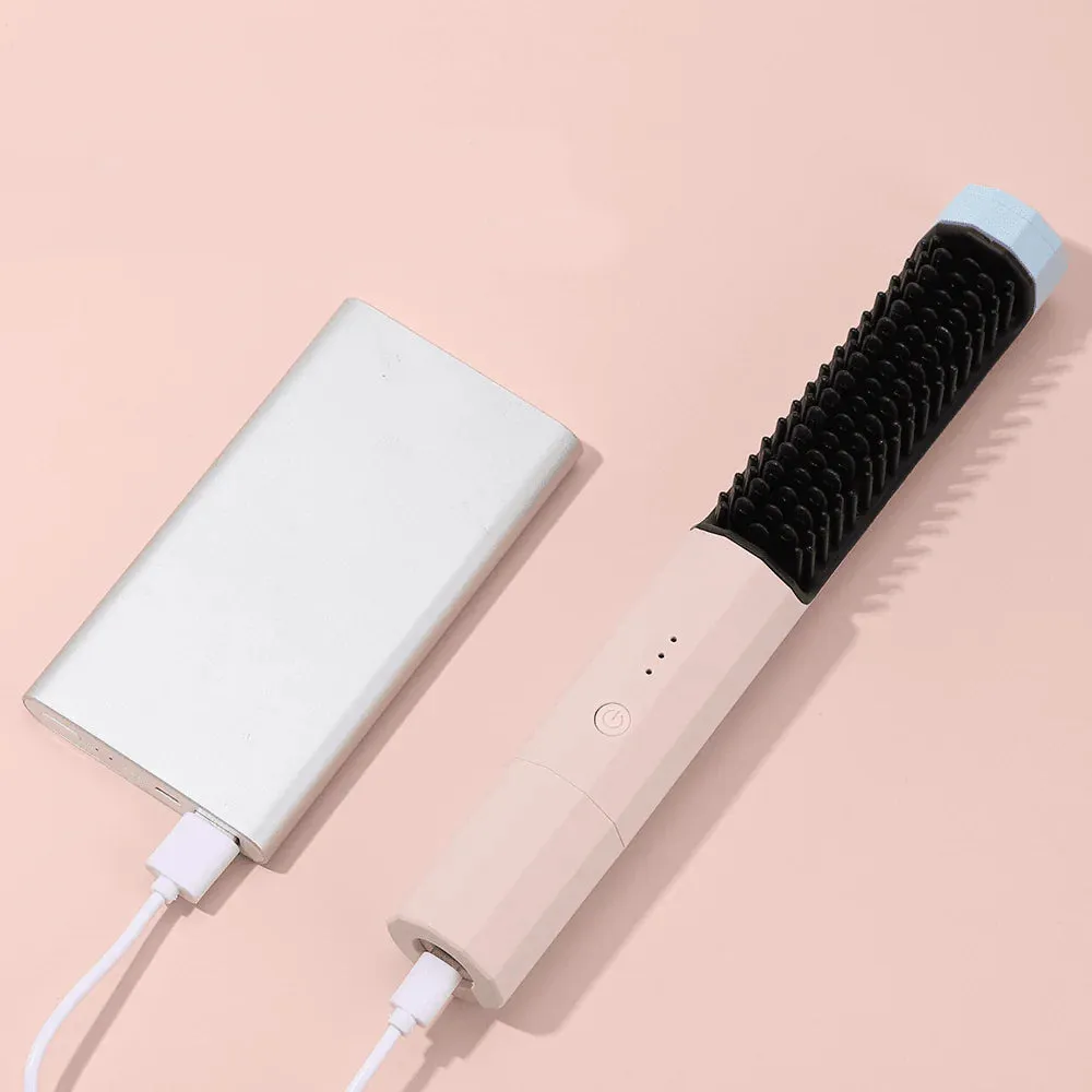 2 in 1  Wireless USB Straightening Brush