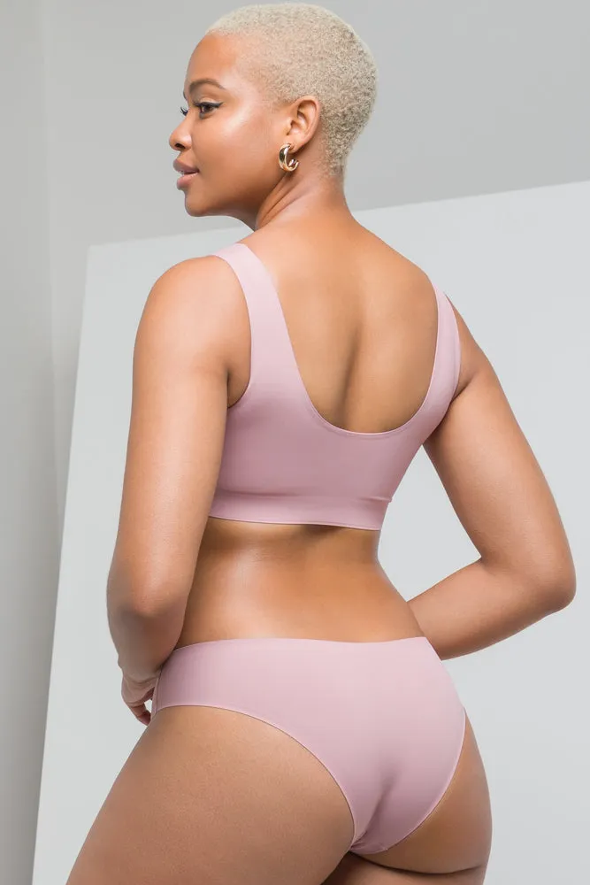 2 Pack Bonded Brazilian Panties Pink & Dark Grey