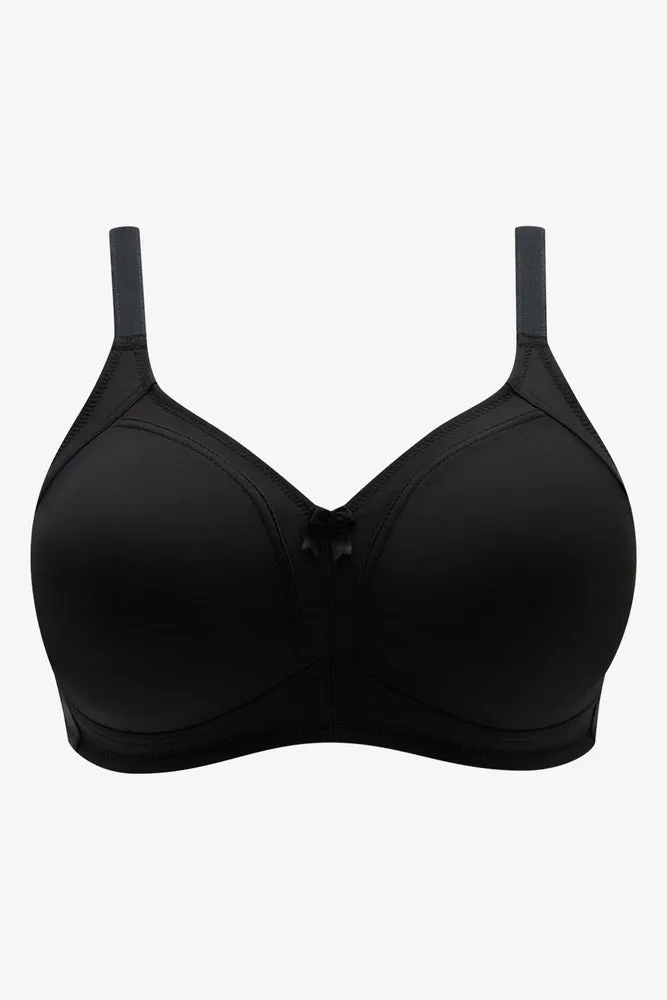 2 Pack Non Padded Wire Free Bras Black & Natural