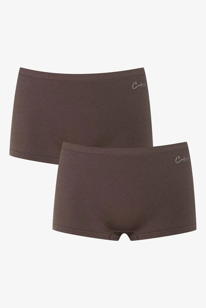 2 Pack Seam-Free Panties Brown