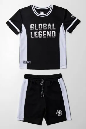 2 Piece Sport Set Black And White