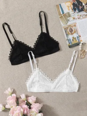 2pack Scallop Lace Bra Set