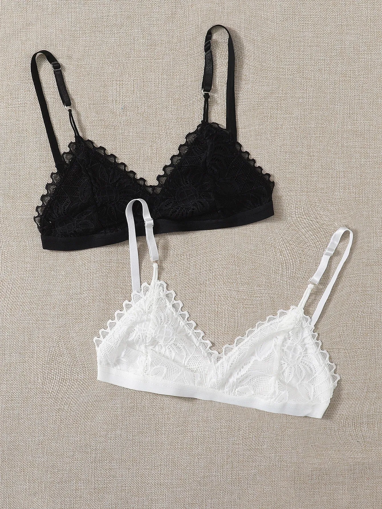 2pack Scallop Lace Bra Set