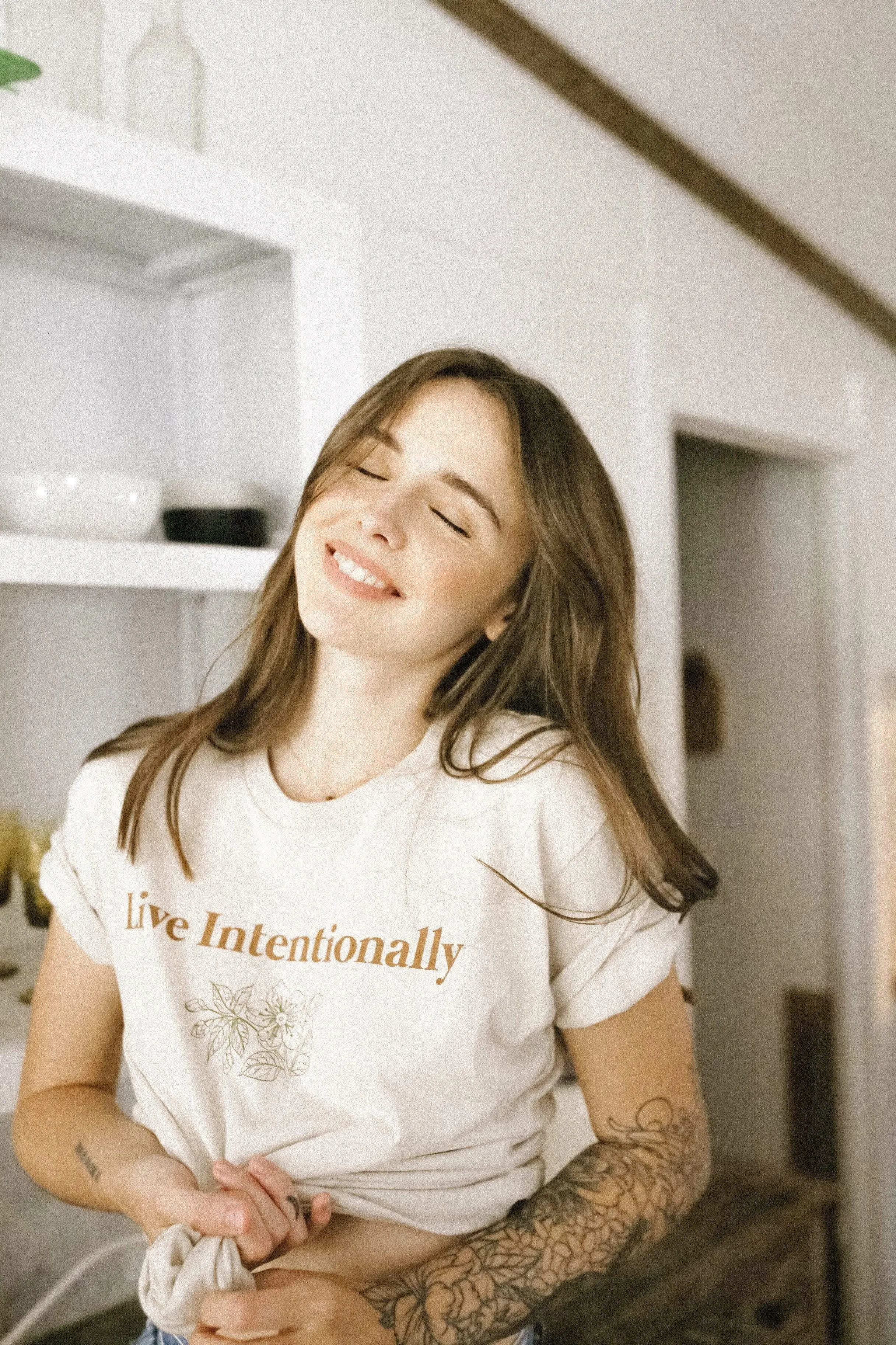 Acacia Kersey: Live Intentionally Flower Shirt