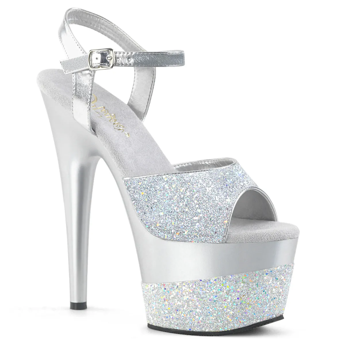 ADORE-709-2G Silver Glitter Sexy Stripper Shoes