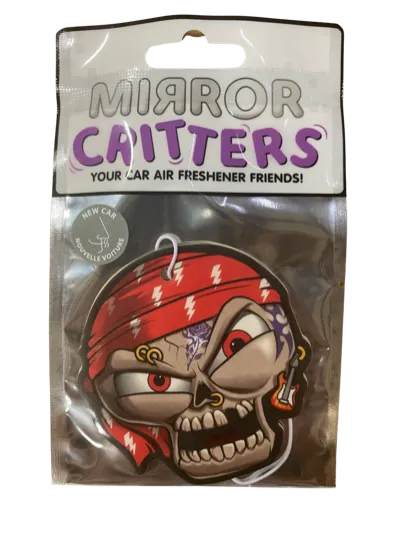 Air Freshener Mirror Critters Pirate New Car Scented- 24 Pieces Per Pack 41443