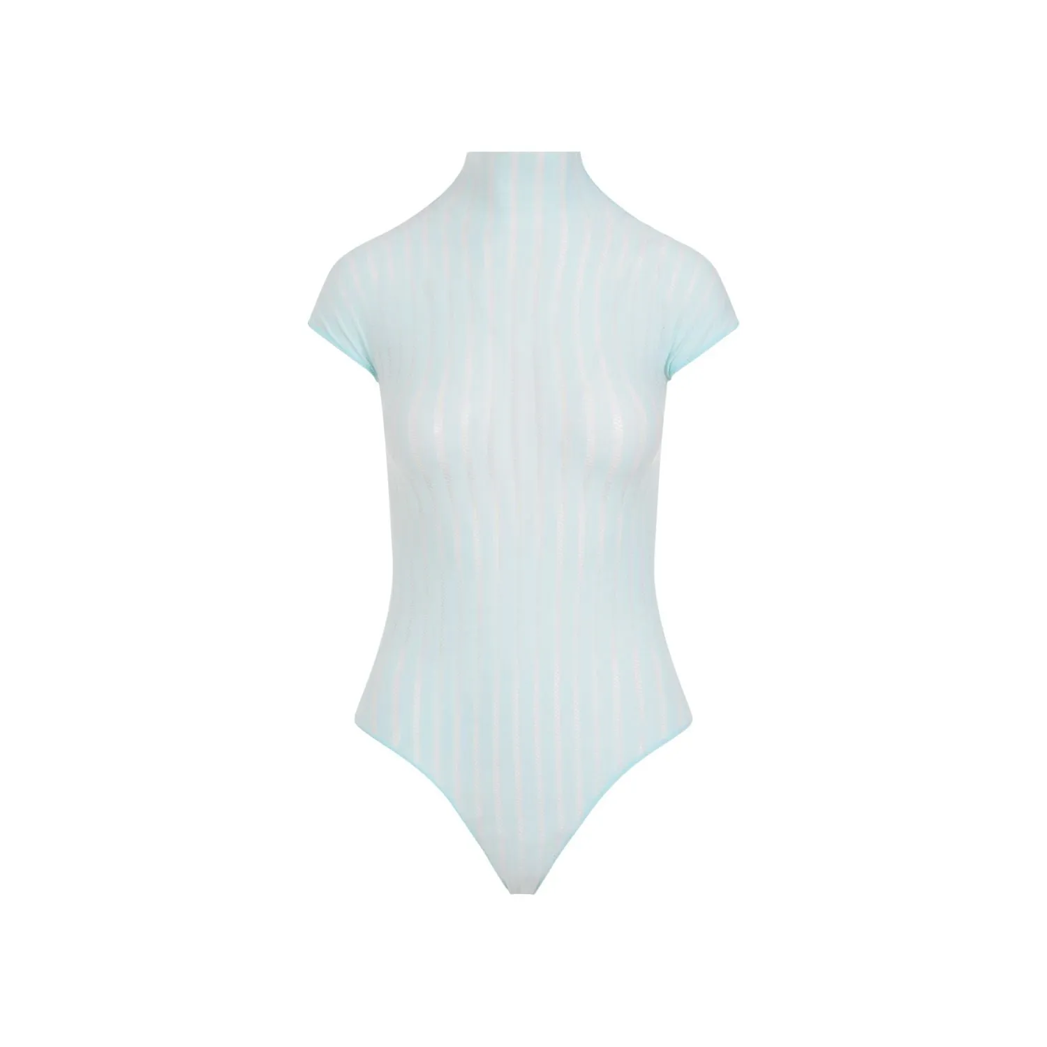 ALAIA Navy Sheer Striped Body for Women - SS24 Collection