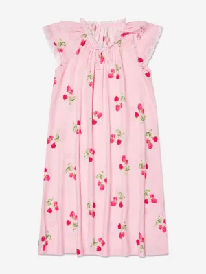 Amiki Children Girls Calista Raspberry Print Nightdress in Pink