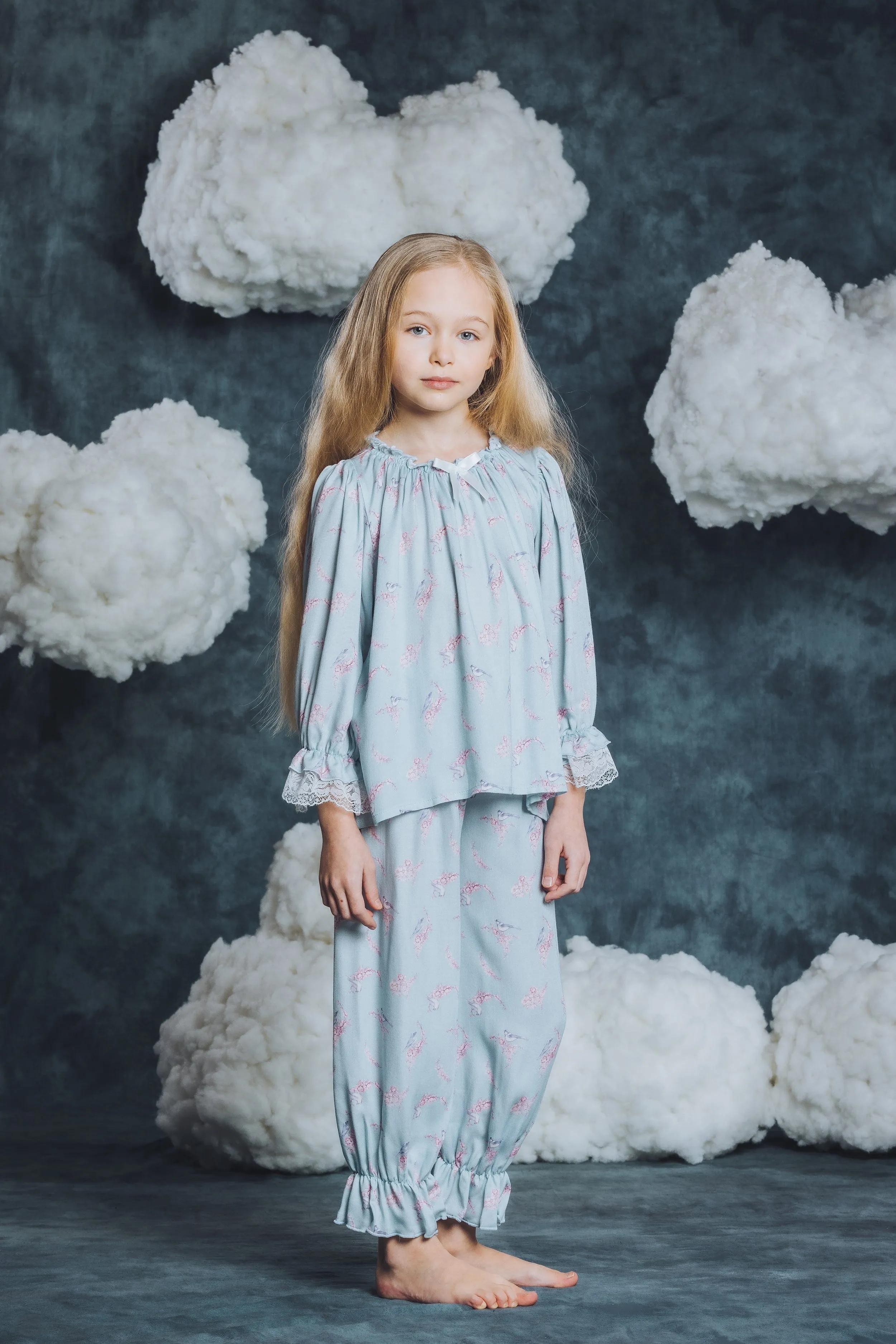 Amiki Children Girls Grace Pyjama Set in Blue