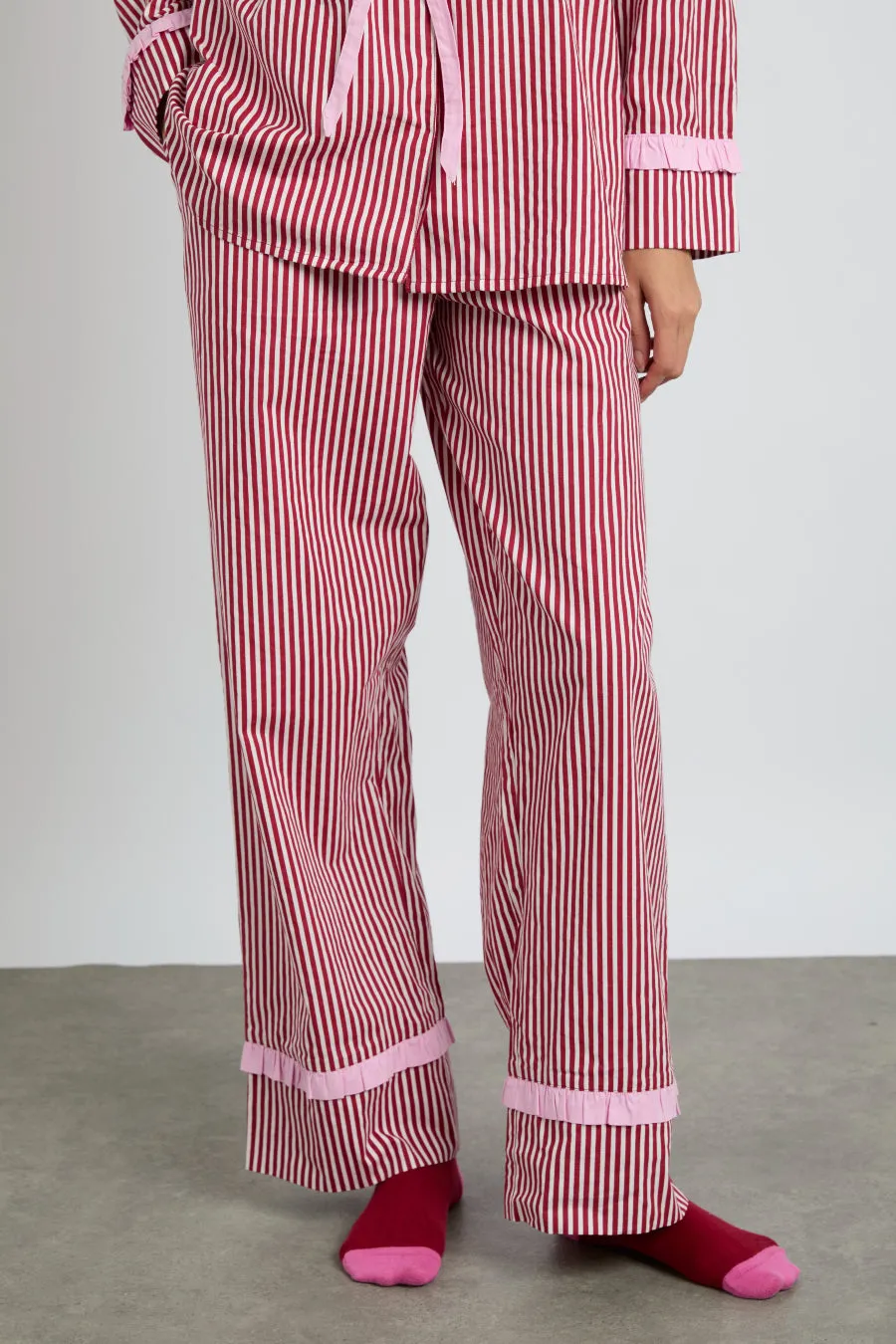 antonella pj set- red stripe