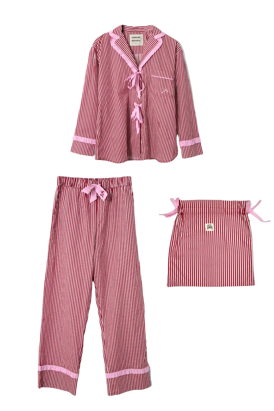 antonella pj set- red stripe