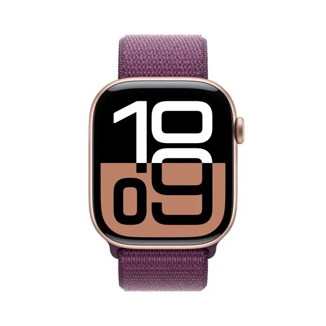 Apple Watch Series 10 GPS   Cellular Rose Gold Aluminum Case with Plum Sport Loop