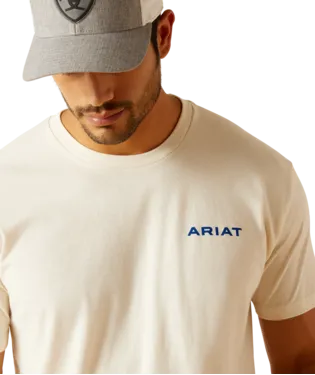 Ariat Men's Aztec Shield Logo T-Shirt in Off White