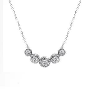 Aura Collection 5 Station Halo Diamond Necklace