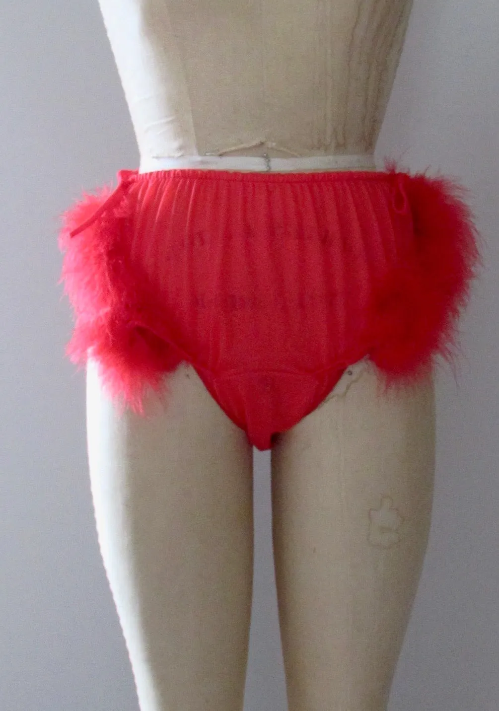 BABYDOLL 60s Red 3 Piece Lingerie Set, Panties Bra & Bed Jacket, Med Lg