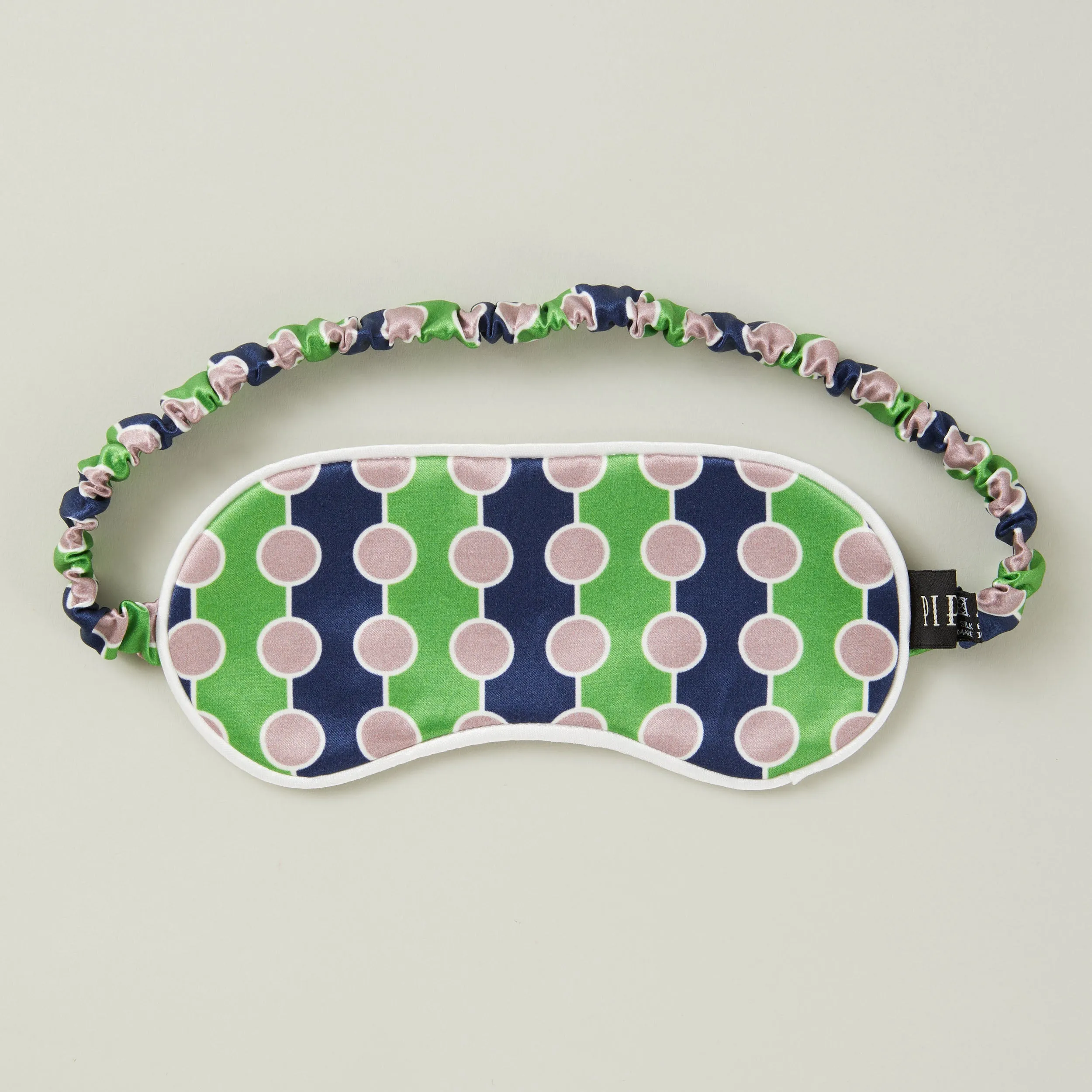 Barbecana Silk Cotton Sleep Mask - Navy/Lime