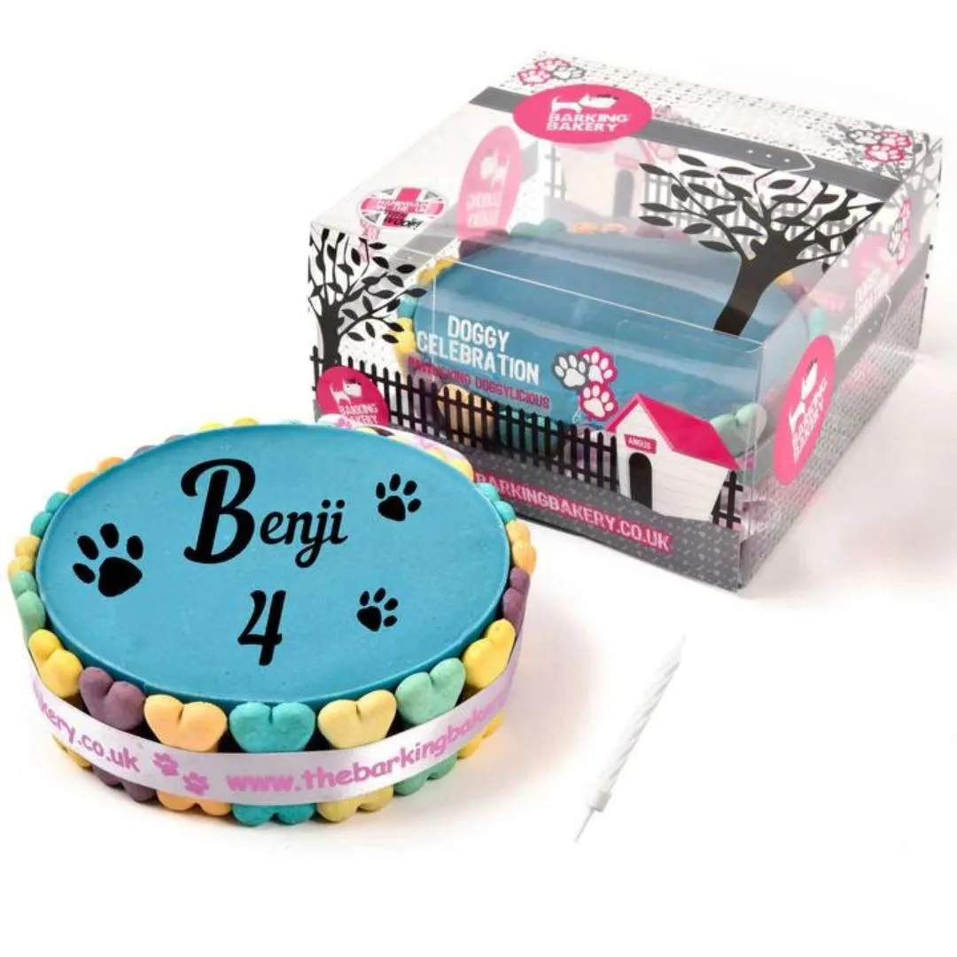 Barking Bakery Hand Written Blue Pawty Cake For Dogs