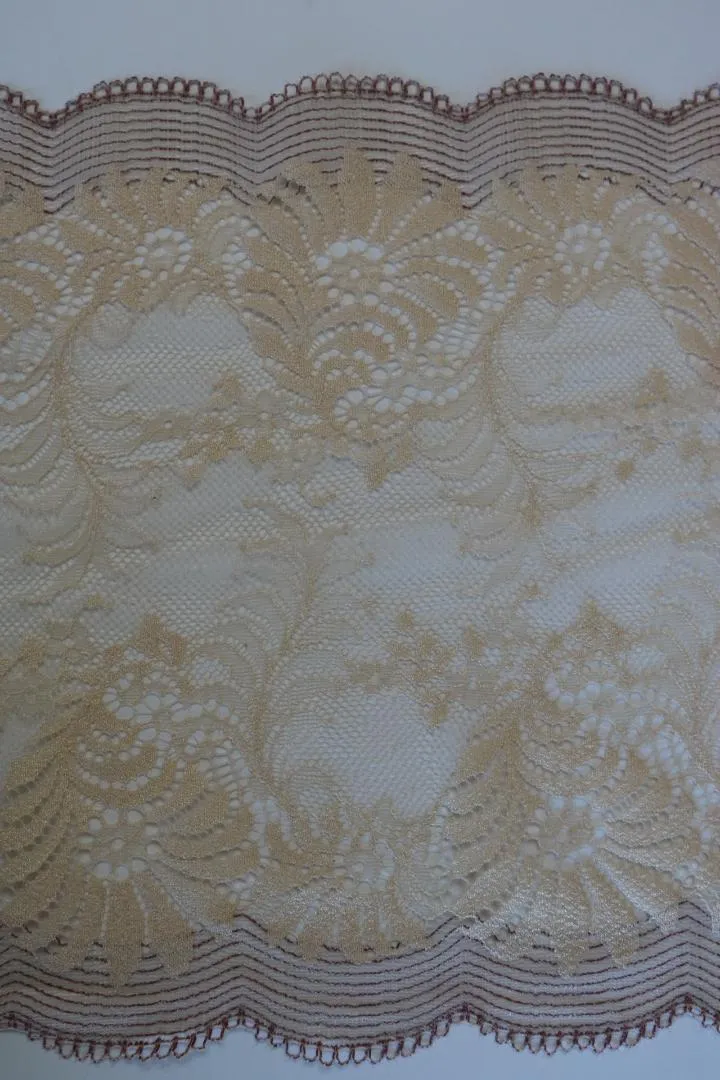 Beige 8.5" Wide Stretch Lace