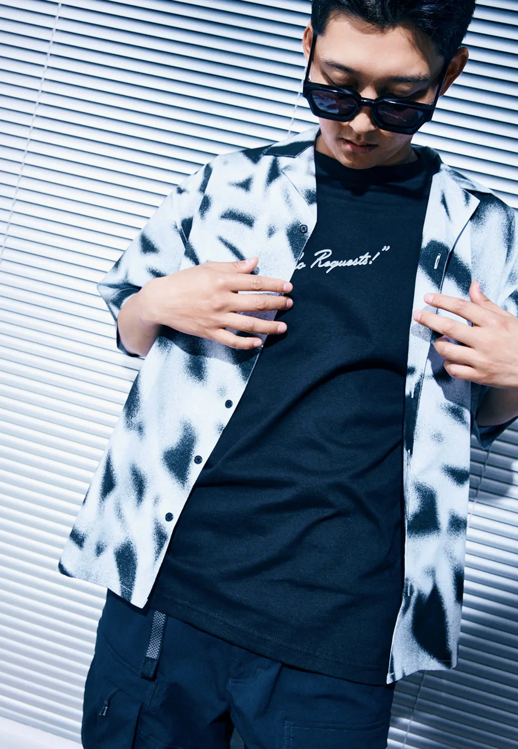 Big Tag Cuban Shirt - Black/White