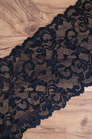 Black 9.25" Wide Stretch Lace