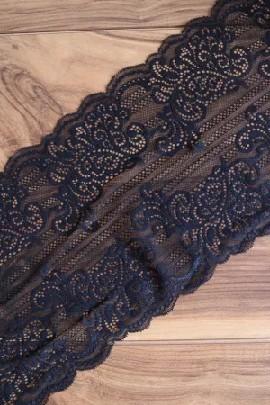 Black 9" Wide Stretch Lace