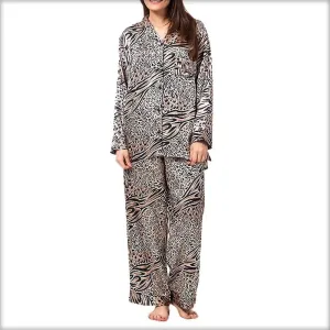 Black & Fawn Tiger Print Pajama Set Nightwear