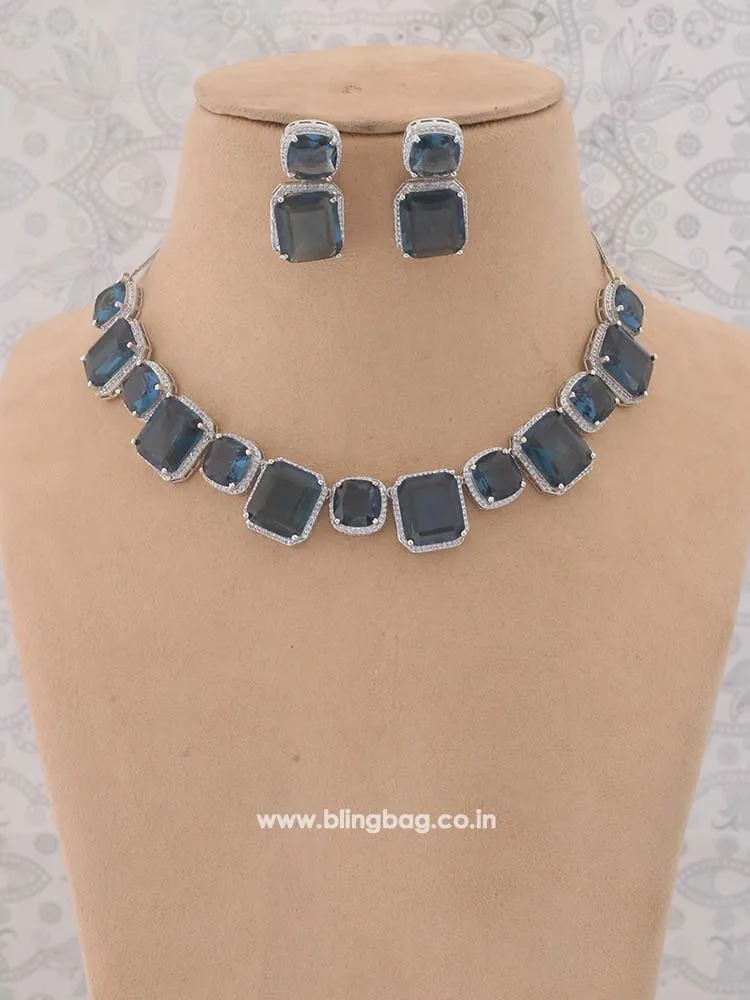 Blue Asenath Zirconia Jewellery Set