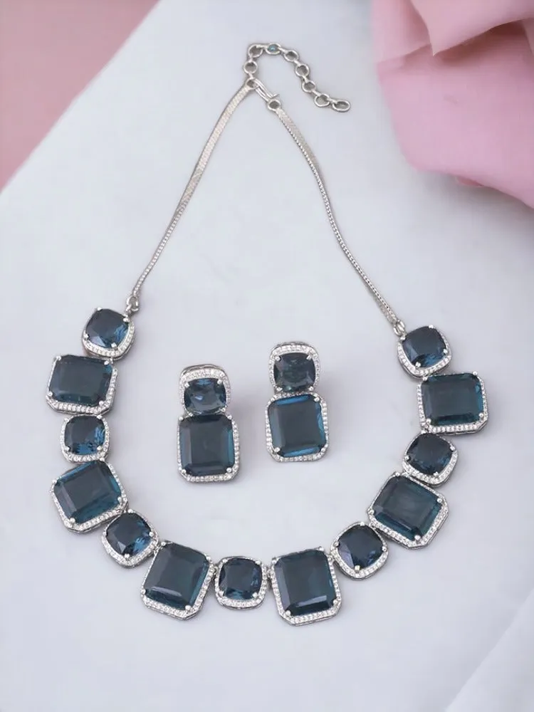 Blue Asenath Zirconia Jewellery Set