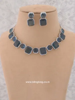 Blue Asenath Zirconia Jewellery Set