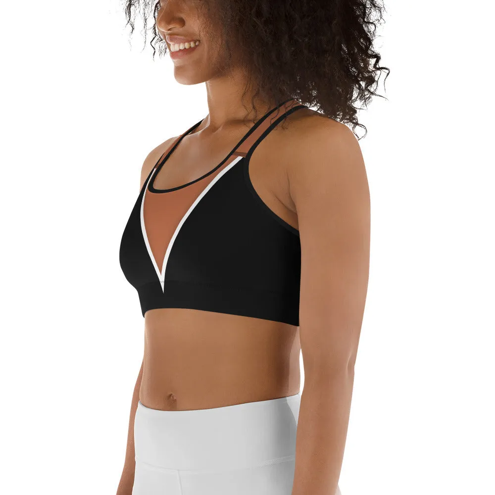 Bold Cut Outs Medium Brown Sports Bra