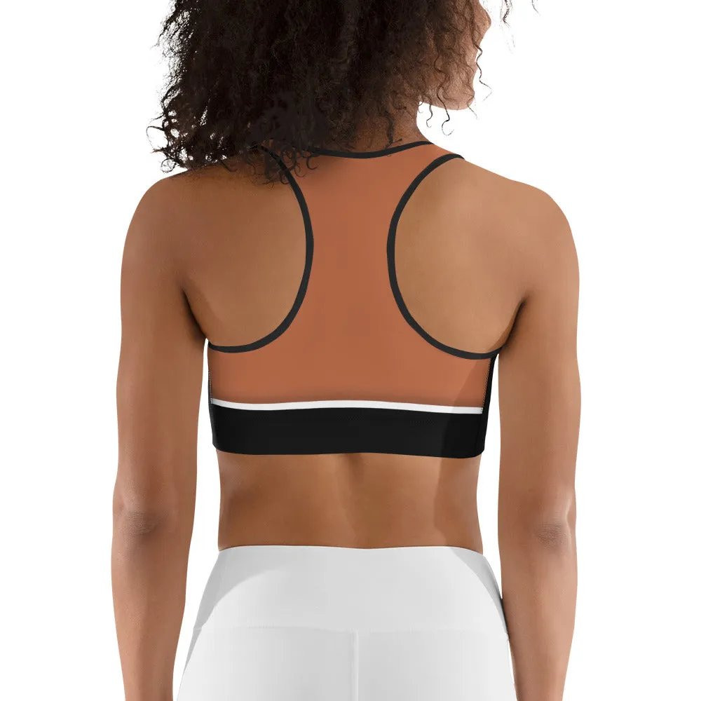 Bold Cut Outs Medium Brown Sports Bra