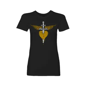 Bon Jovi Gold Heart & Dagger Women's T-Shirt