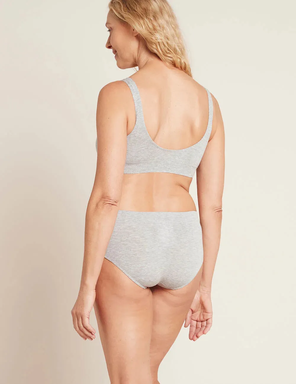 Boody Padded Shaper Crop Bra bplm grey