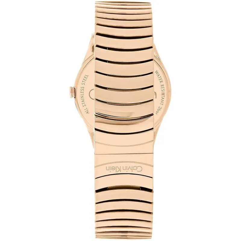 Calvin Klein K8A23646 Whirl Quartz Silver Dial Rose Gold-tone Women's Watch