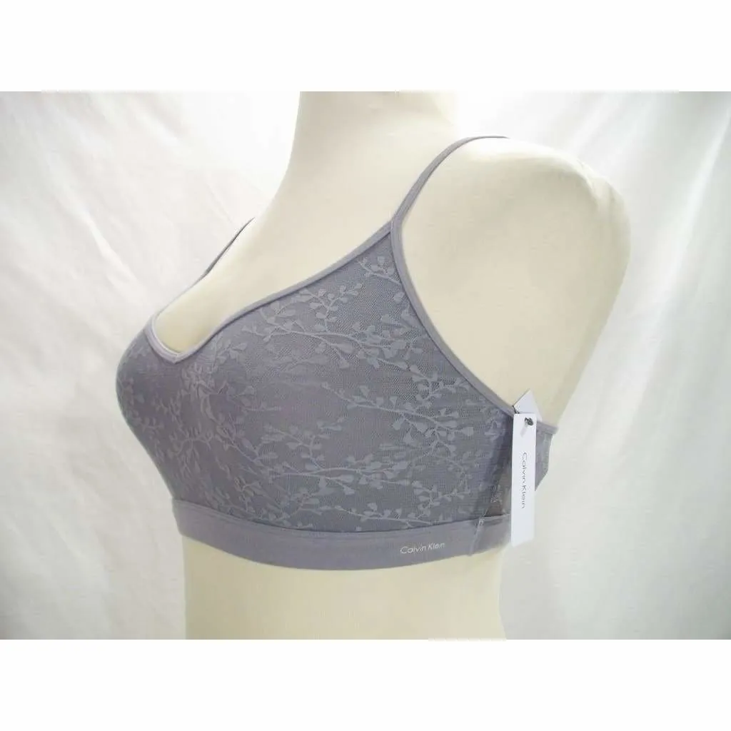 Calvin Klein QF4046 Bare Lace Bralette SIZE XS Gray NWT