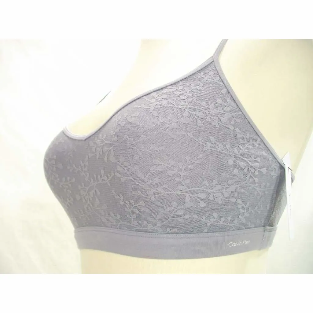 Calvin Klein QF4046 Bare Lace Bralette SIZE XS Gray NWT