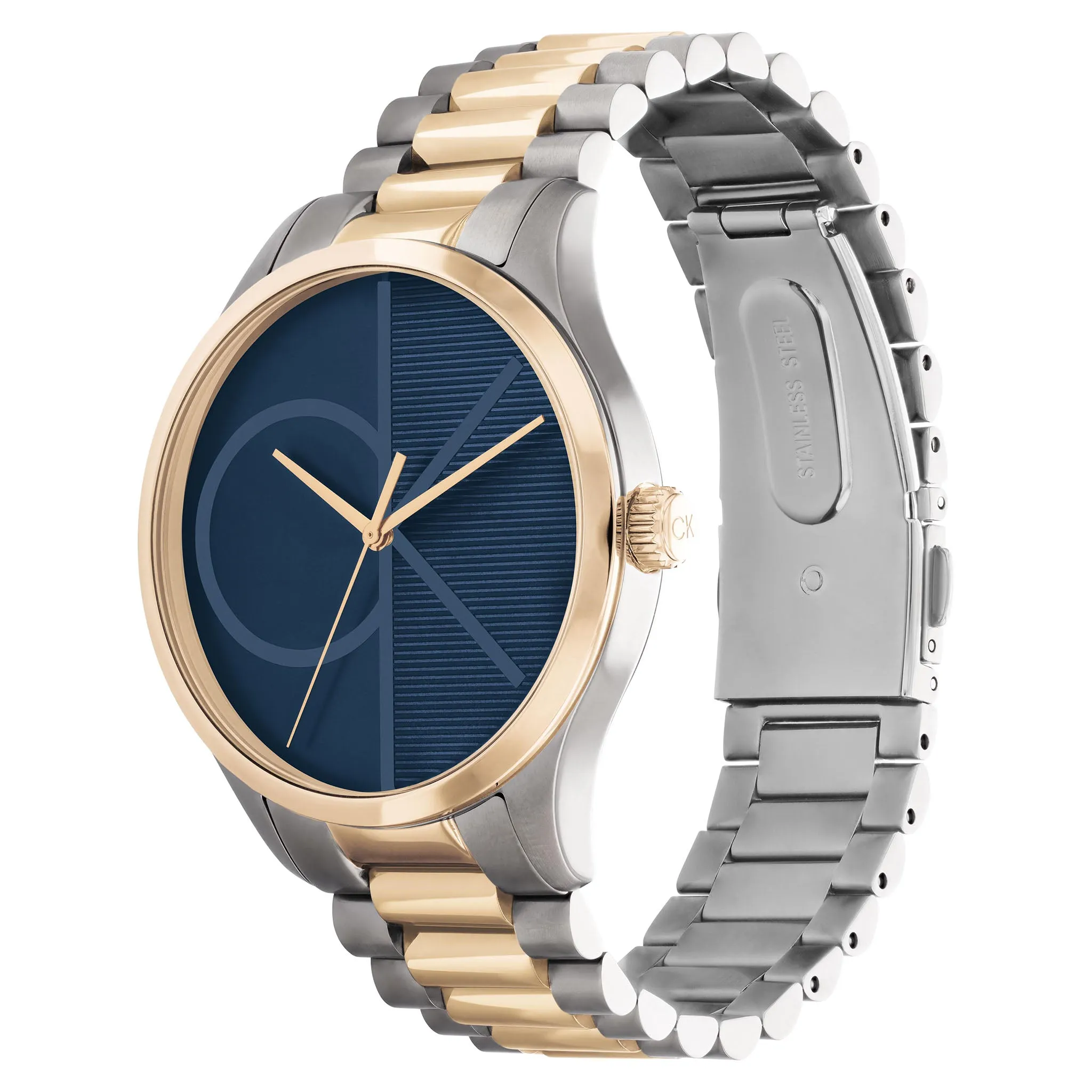 Calvin Klein Two-Tone Steel Blue Dial Unisex Watch - 25200165