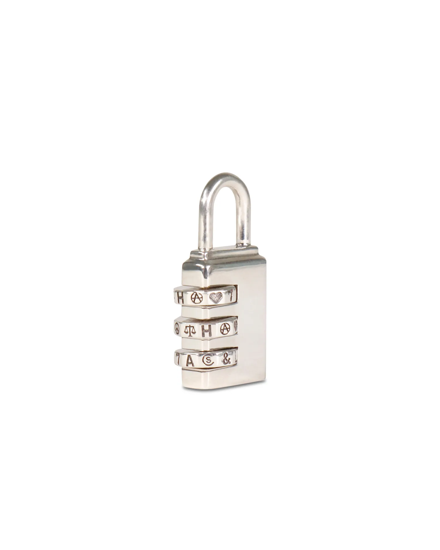 Cameron Studio Combination Padlock Pendant - 925 Sterling Silver