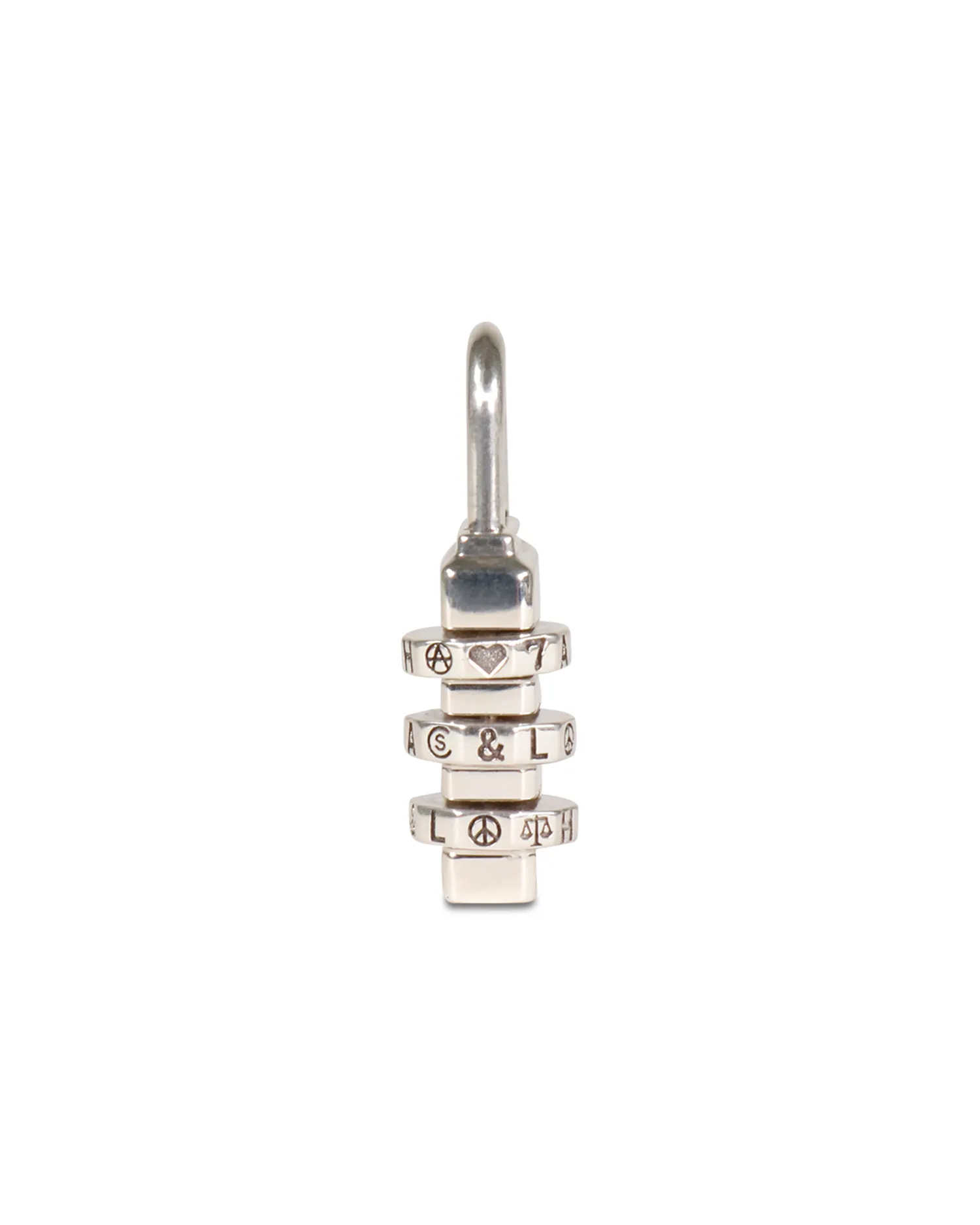 Cameron Studio Combination Padlock Pendant - 925 Sterling Silver