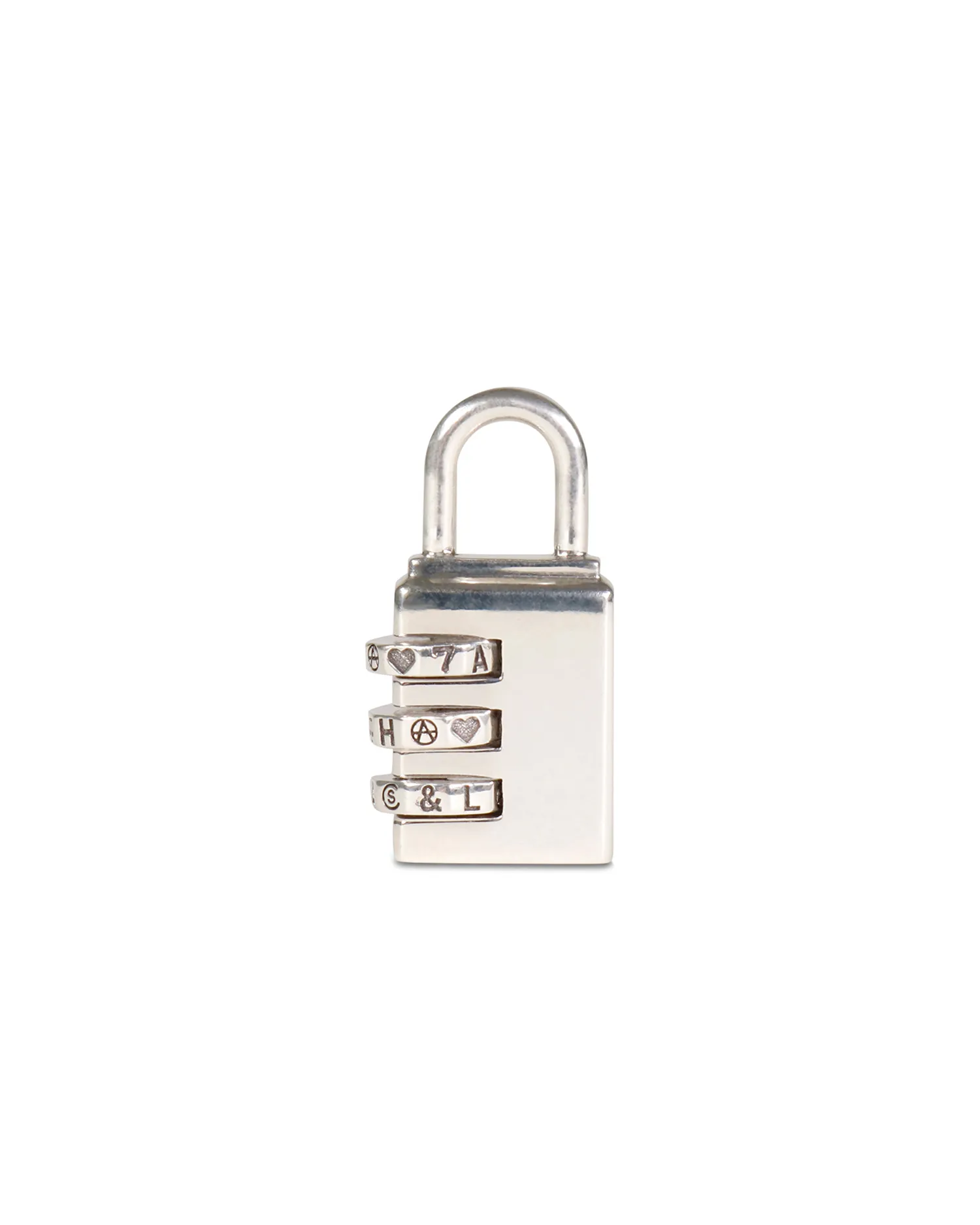 Cameron Studio Combination Padlock Pendant - 925 Sterling Silver