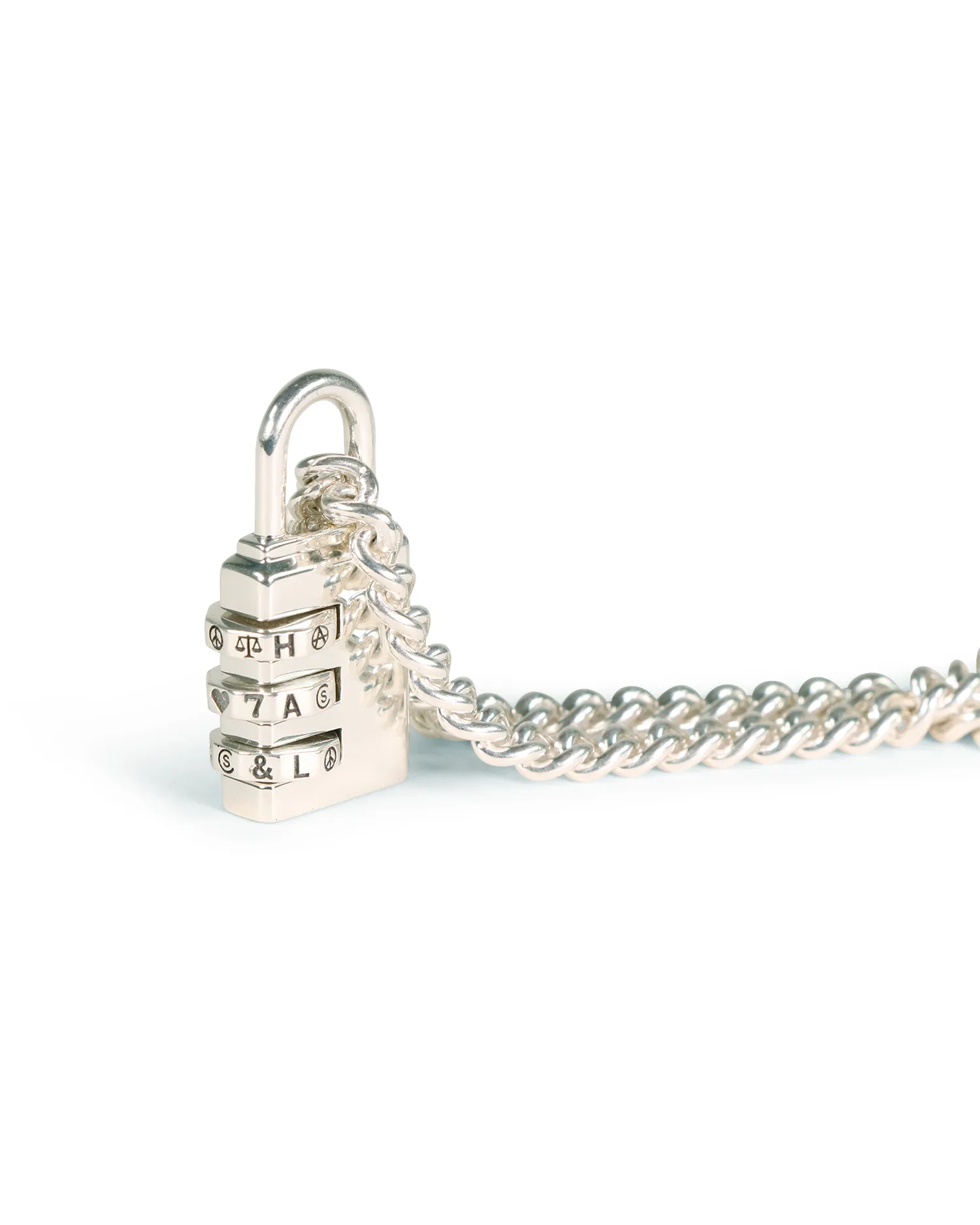 Cameron Studio Combination Padlock Pendant - 925 Sterling Silver