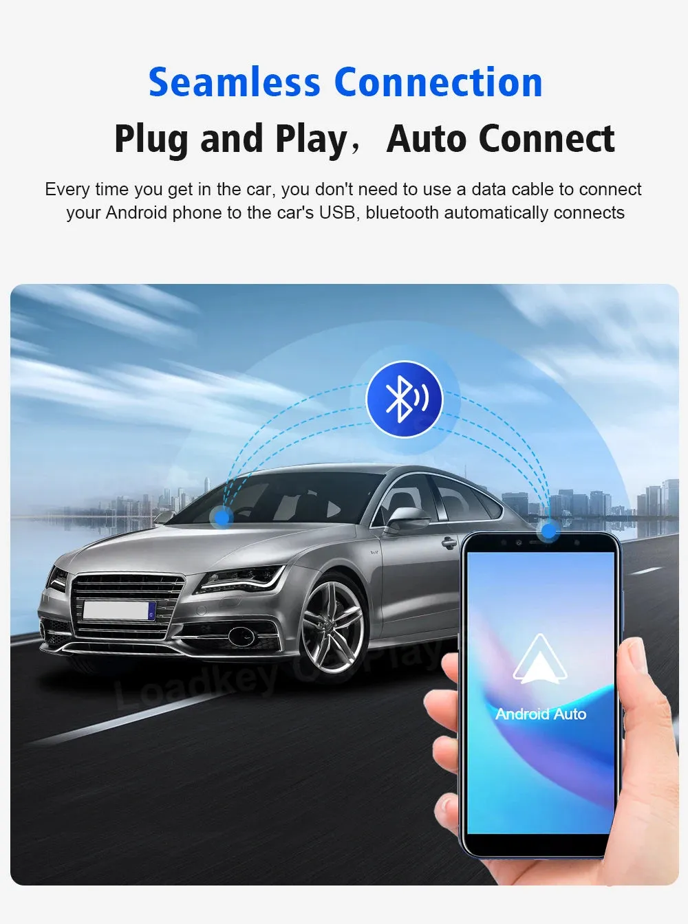 CarlinKit A2A Android Auto Wireless Adapter Dongle Android Ai Box Waze Spotify For 98% Car Auto Connect Music Map Bluetooth 5.0