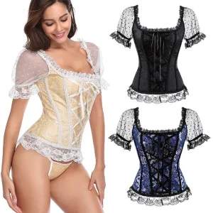 Classical Shapewear Short-sleeved Palace Dress Plastic Top Corset Retro Court Costume Body Waist Plus Size Corsets Slimming Belt Trainer Shapers S-6XL