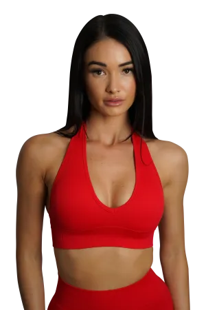 CORE HALTER BRA - RED