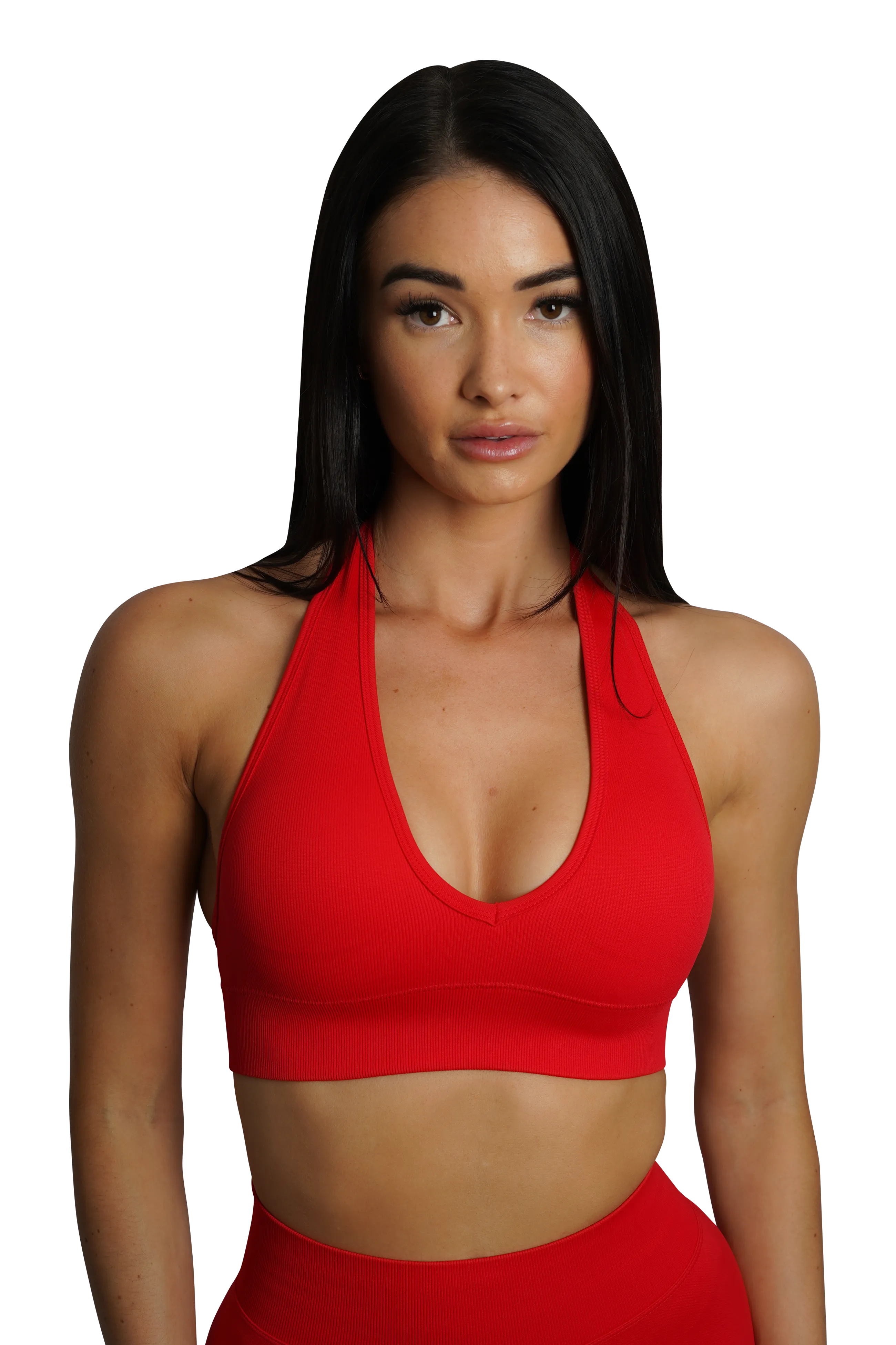 CORE HALTER BRA - RED