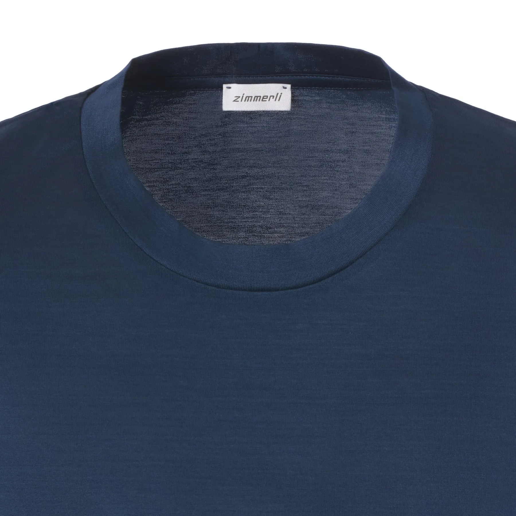 Crew-Neck Cotton T-Shirt in Blue